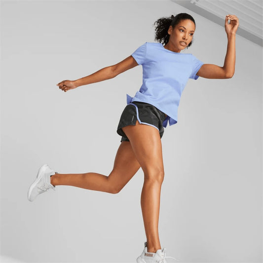 PUMA RUN FAVOURITE HEATHER RUNNING SHORT SLEEVE TEE LADIES