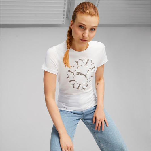 PUMA ESSENTIAL GRAPHIC SHORT SLEEVE TEE LADIES