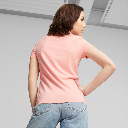 PUMA ESSENTIAL + METALLIC LOGO SHORT SLEEVE TEE LADIES