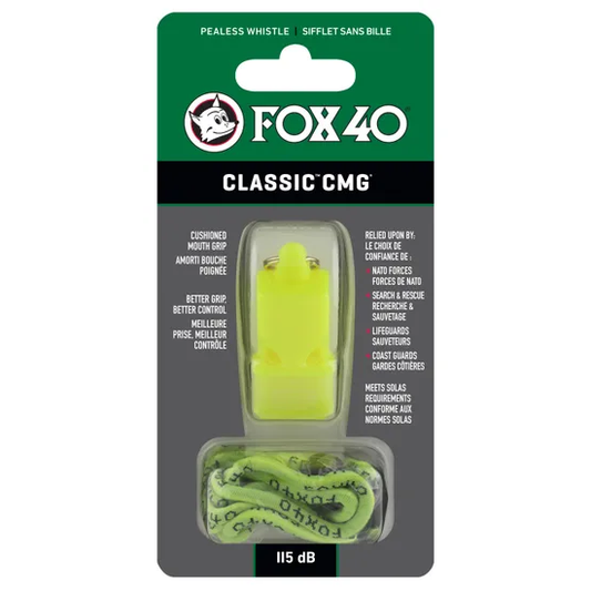 FOX40 CLASSIC CMG WHISTLE WITH LANYARD YELLOW