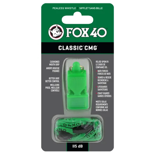 FOX40 CLASSIC CMG WHISTLE WITH LANYARD GREEN