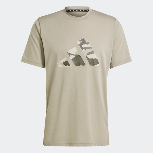 ADIDAS TRAIN ESSENTIAL CAMO LOGO SHORT SLEEVE TEE MENS