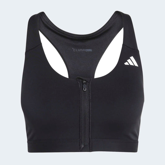 ADIDAS OPTIME ESSENTIAL WORKOUT ZIP FRONT MEDIUM SUPPORT BRA LADIES