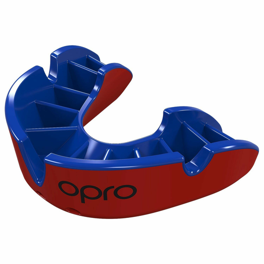 OPRO SILVER MOUTHGUARD RED / BLUE SENIOR