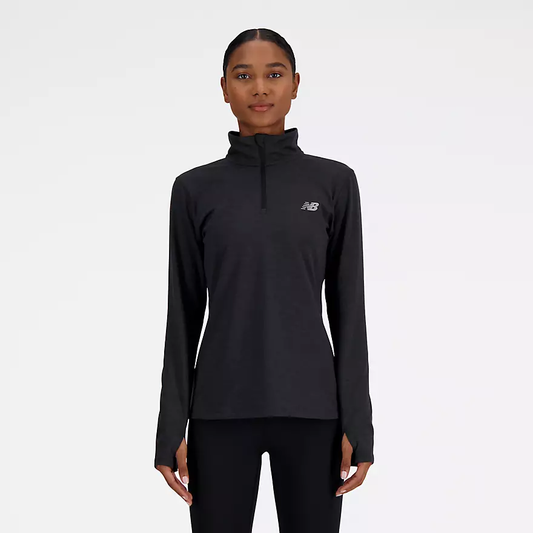 NEW BALANCE SPACE DYE QUARTER ZIP LONG SLEEVE TOP LADIES