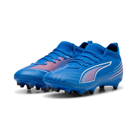 PUMA ULTRA 6 Match FG/AG Junior Soccer Cleats - Ultra Blue/White/Glowing Red, front view