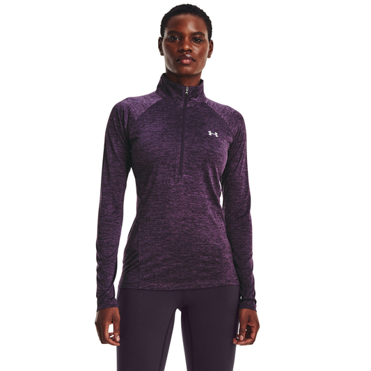 UNDER ARMOUR TECH TWIST 1/2 ZIP LONG SLEEVE TOP LADIES