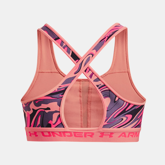 UNDER ARMOUR CROSSBACK MID PRINT SPORTS BRA LADIES