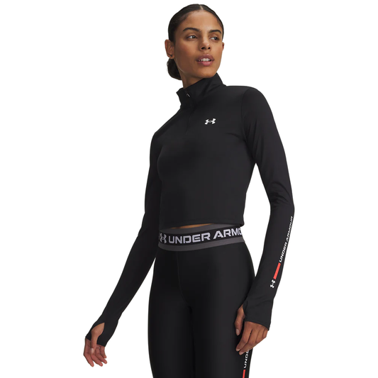 UNDER ARMOUR TECH BRANDED 1/2 ZIP LONG SLEEVE TOP LADIES