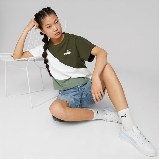 PUMA POWER CAT CROPPED SHORT SLEEVE TEE LADIES