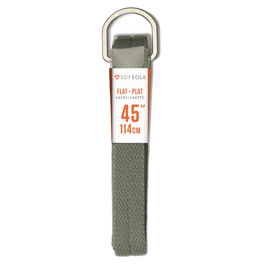 SOF-SOLE FLAT SHOE LACES 45'' TONAL GREY