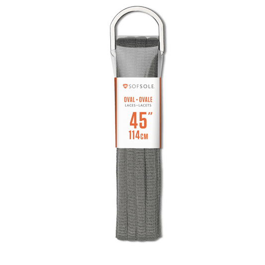 SOF-SOLE OVAL SHOE LACES 45'' GREY