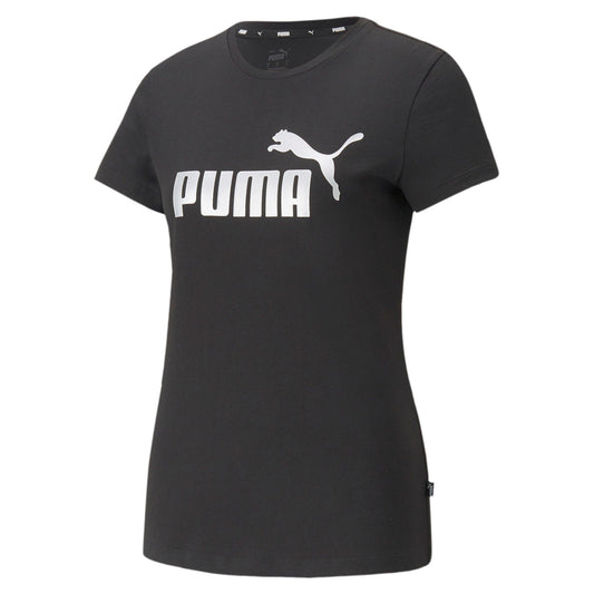 PUMA ESSENTIAL + METALLIC LOGO SHORT SLEEVE TEE LADIES