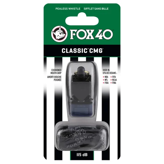 FOX40 CLASSIC CMG WHISTLE WITH LANYARD BLACK
