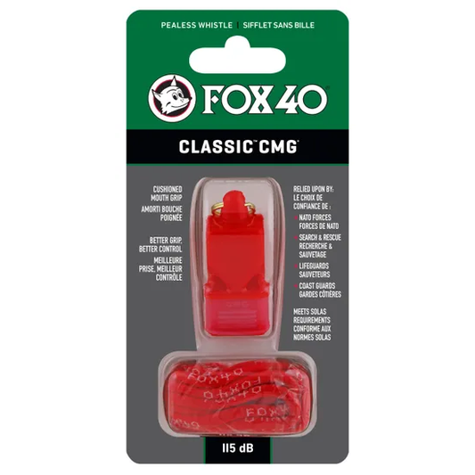 FOX40 CLASSIC CMG WHISTLE WITH LANYARD RED