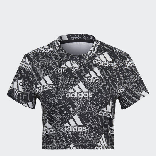 ADIDAS AEROREADY MADE FOR TRAINING LOGO PRINT CROP TEE LADIES