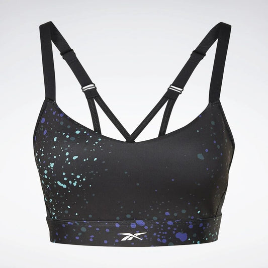 REEBOK LUX MULTI-COLORED SPECKLE STRAPPY BRA LADIES