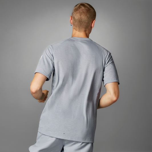 ADIDAS OWN THE RUN 3 STRIPE SHORT SLEEVE TEE MENS