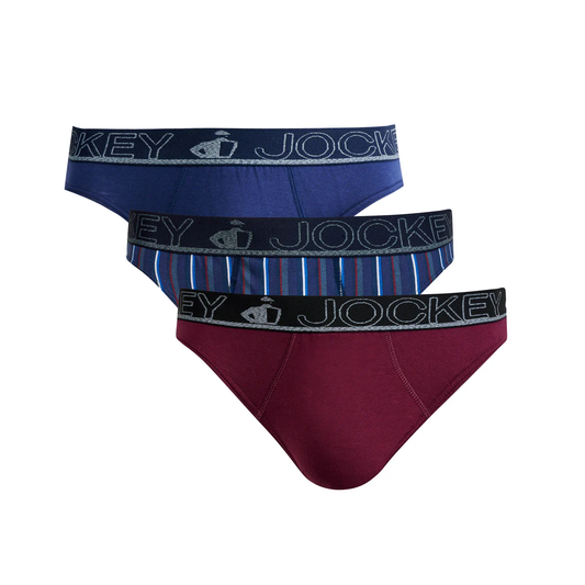 JOCKEY 3 PACK BRIEF STRIPE UNDERWEAR MENS