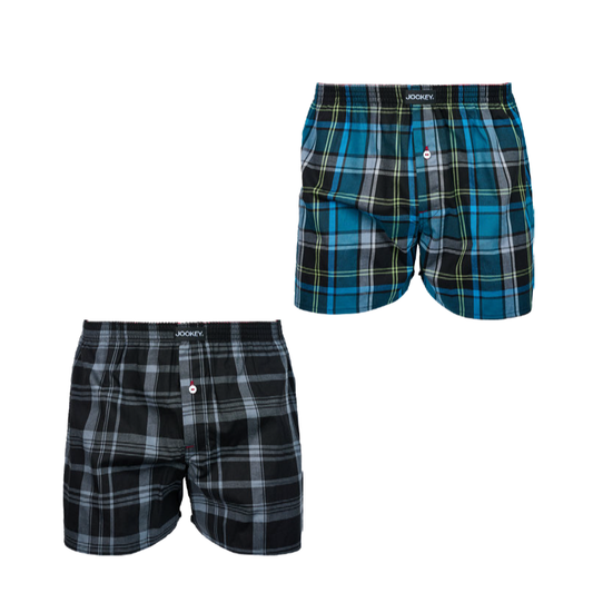 JOCKEY 2 PACK CLASSIC WOVEN BOXER UNDERWEAR MENS