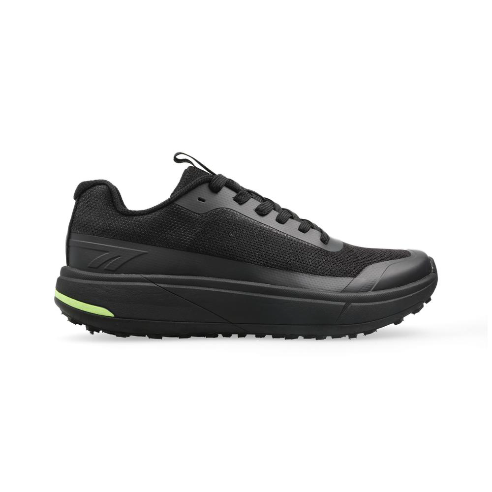 HI-TEC ASGARD MENS - Black, side view showing ripstop upper and traction outsole