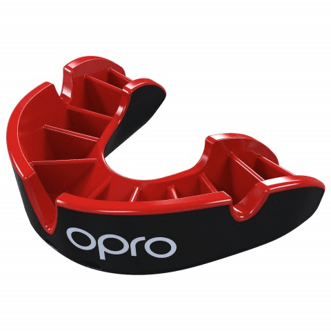 OPRO SILVER MOUTHGUARD BLACK / RED JUNIOR