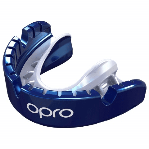 OPRO GOLD BRACES MOUTHGUARD BLUE / WHITE SENIOR