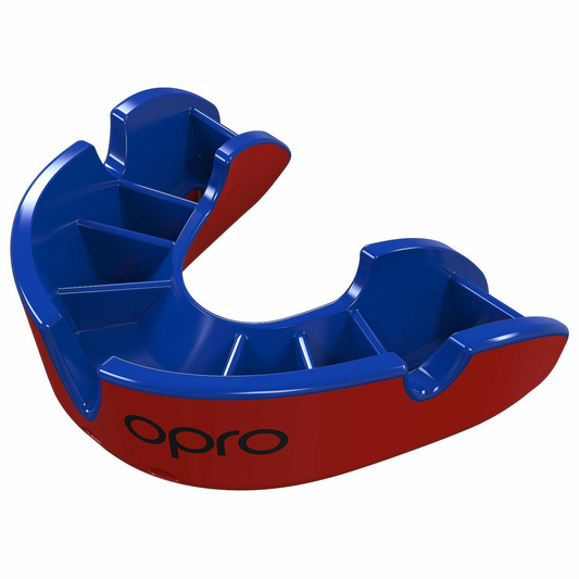 OPRO SILVER MOUTHGUARD RED / BLUE JUNIOR