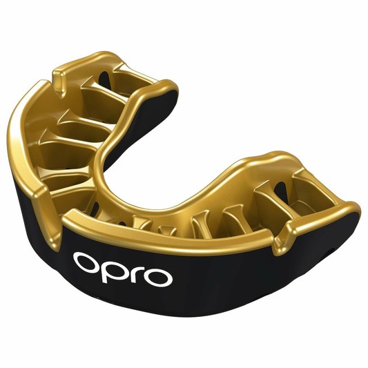 OPRO GOLD MOUTHGUARD BLACK / GOLD SENIOR