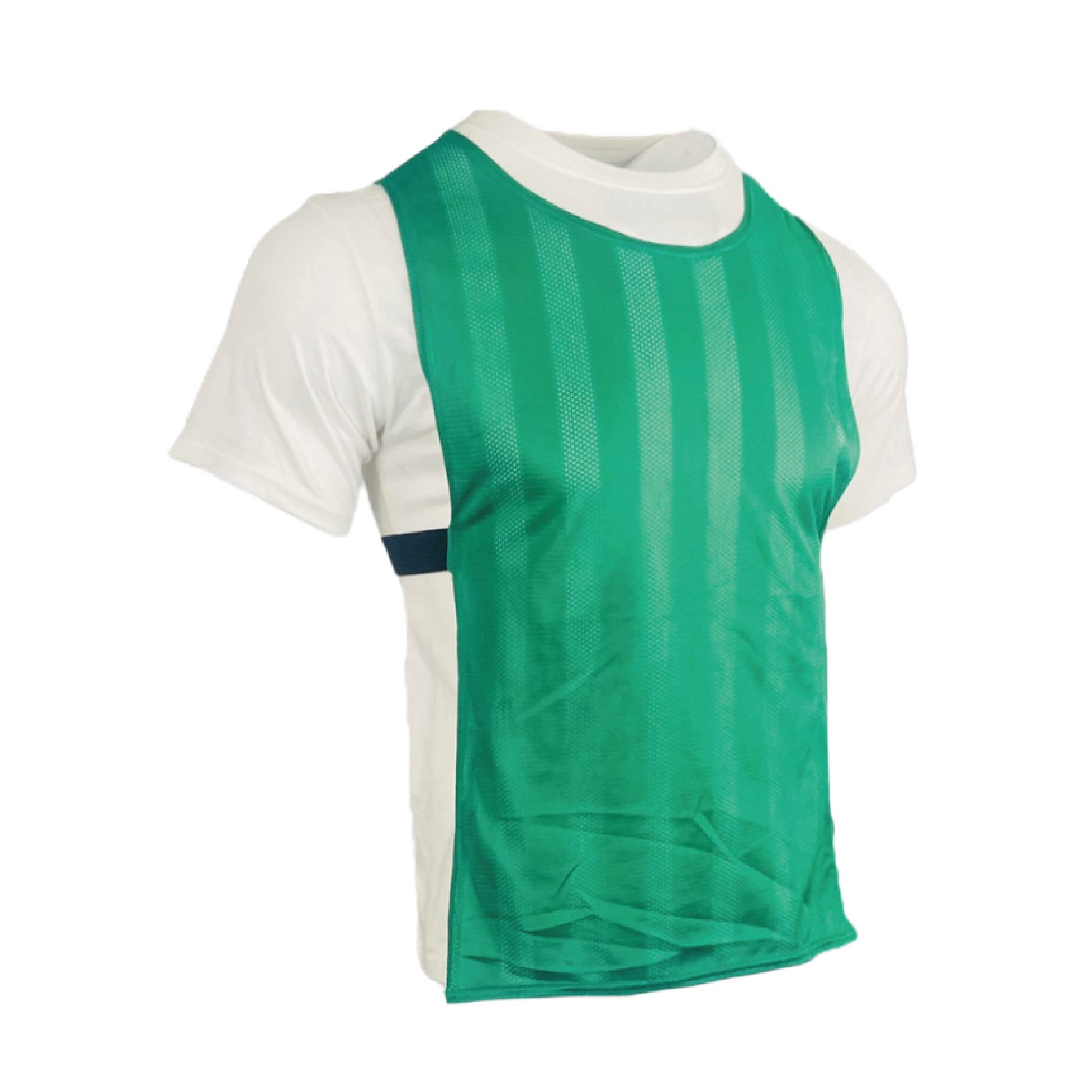 PNS MESH BIBS 10 PC SENIOR EMERALD - pack of 10 emerald green mesh training bibs, product view on white background