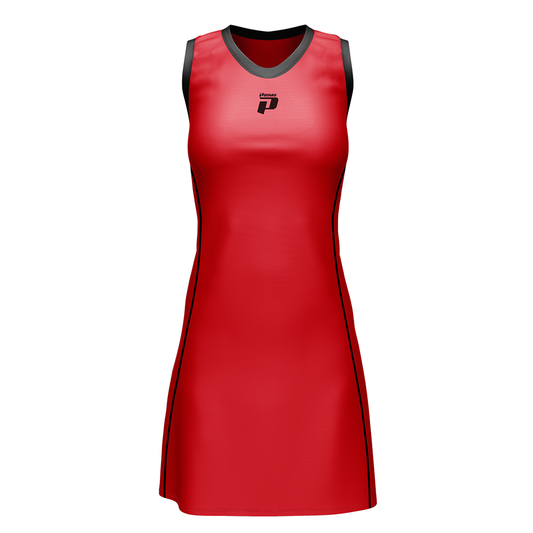 PRIMO ROMA NETBALL DRESS SET RED / BLACK 12 PIECE