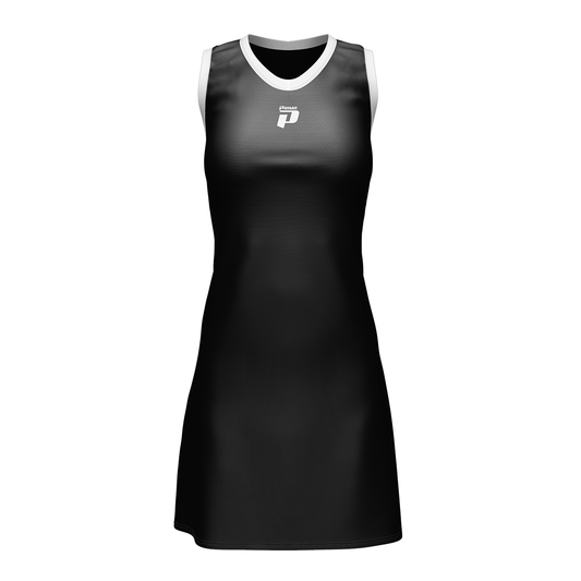 PRIMO ROMA NETBALL DRESS SET BLACK / WHITE 12 PIECE