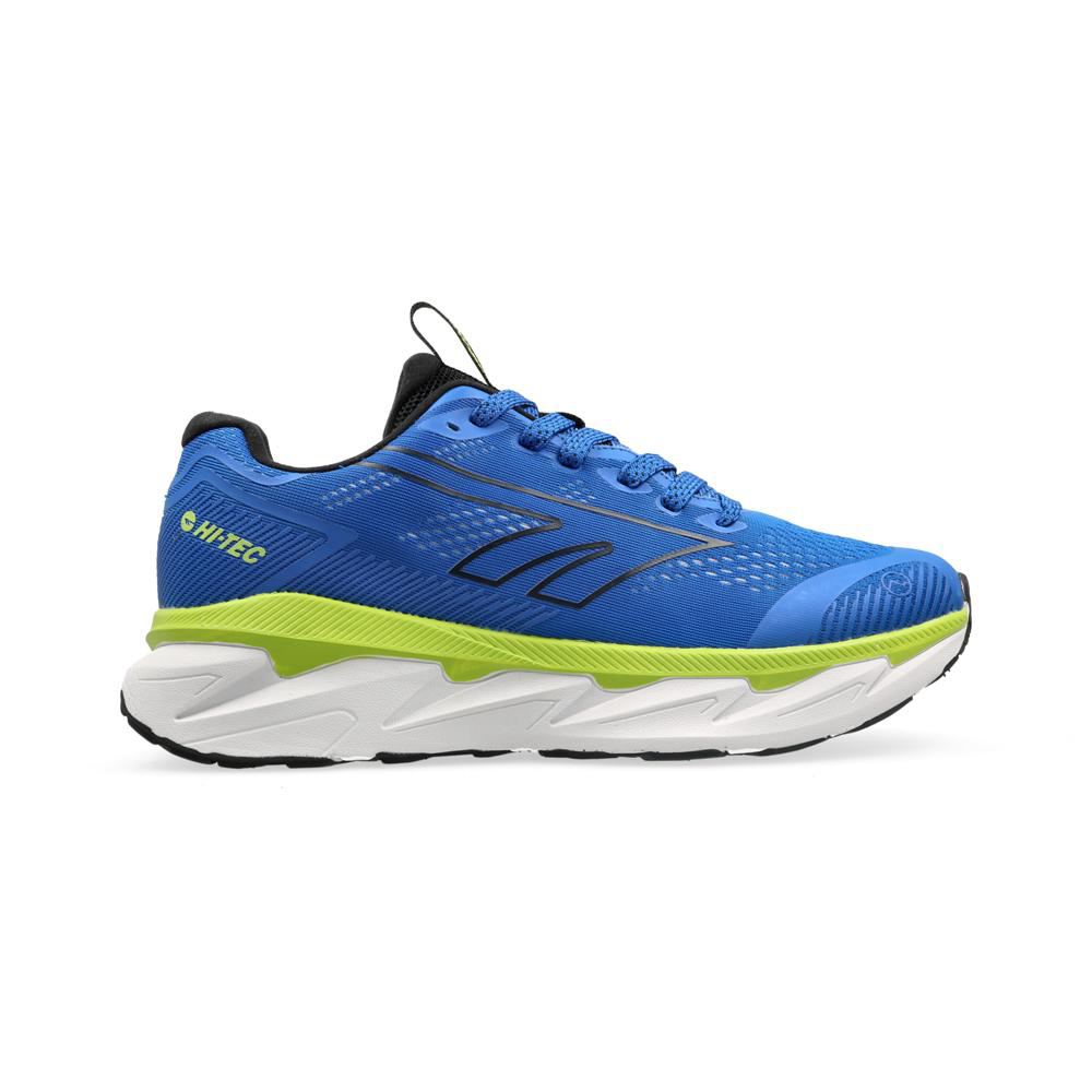 HI-TEC SUMBA MENS - Imperial Blue/Lime, side view showing air mesh upper and CMEVA sole