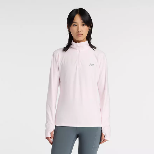 NEW BALANCE SPACE DYE QUARTER ZIP LONG SLEEVE TOP LADIES