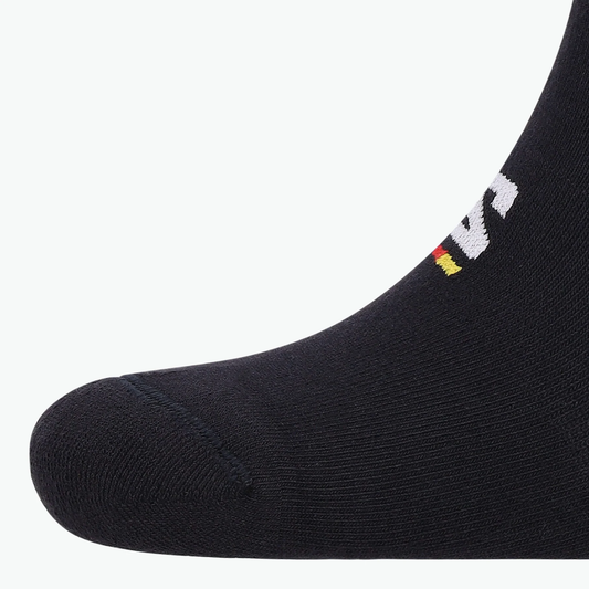 SALOMON SENSE PRO RACE SOCK - Black, close-up logo detail view