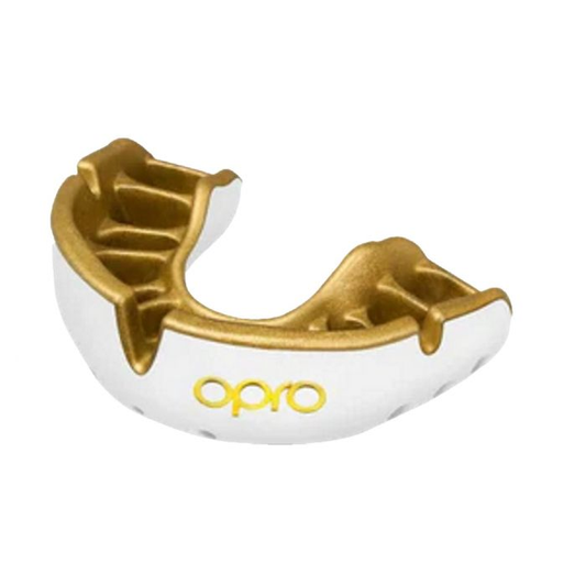 OPRO GOLD MOUTHGUARD WHITE / GOLD SENIOR