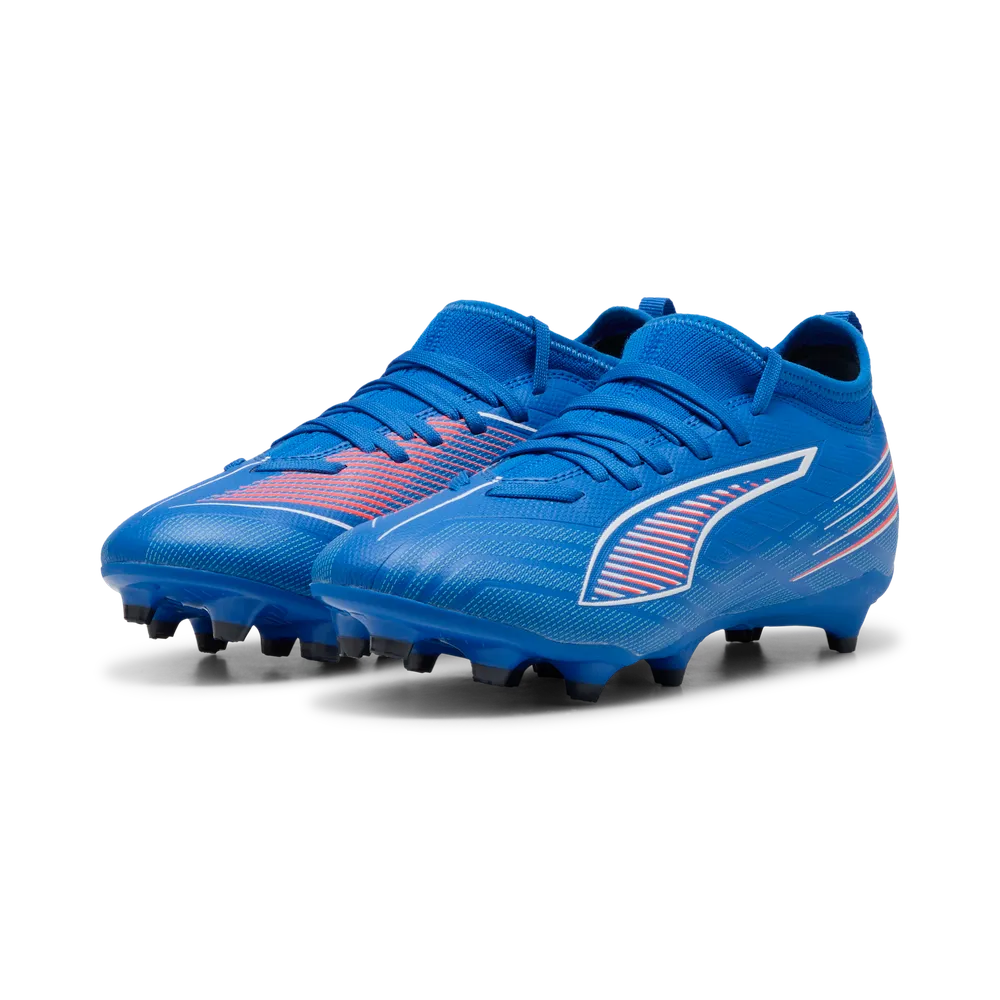 PUMA ULTRA 6 Match FG/AG Junior Soccer Cleats - Ultra Blue/White/Glowing Red, front view