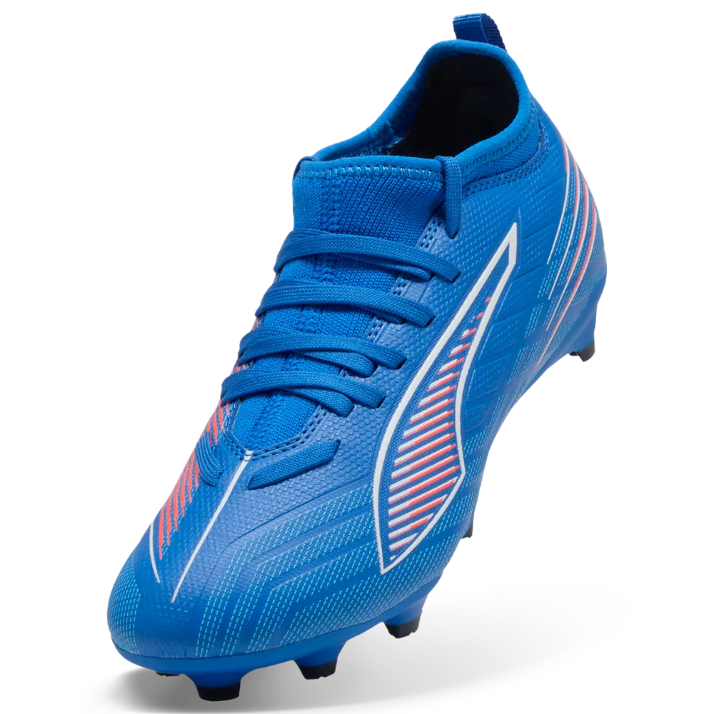 PUMA ULTRA 6 Match FG/AG Junior Soccer Cleats - Ultra Blue, side view showing upper
