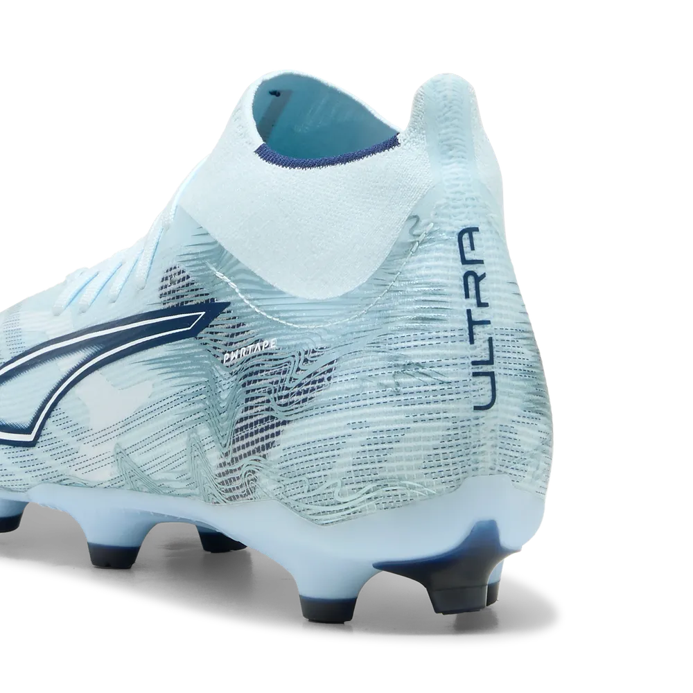 PUMA ULTRA 6 MATCH + FG/AG MENS - Icy Blue/Blue Jewel, back view showing heel counter and ULTRA branding