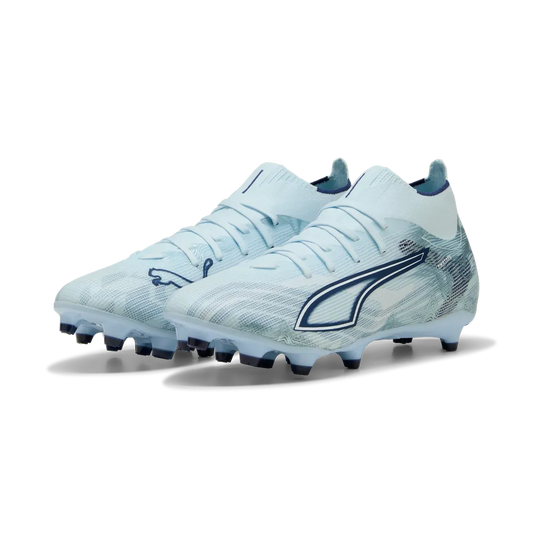 PUMA ULTRA 6 MATCH + FG/AG MENS - Icy Blue/Blue Jewel, front view pair of soccer cleats