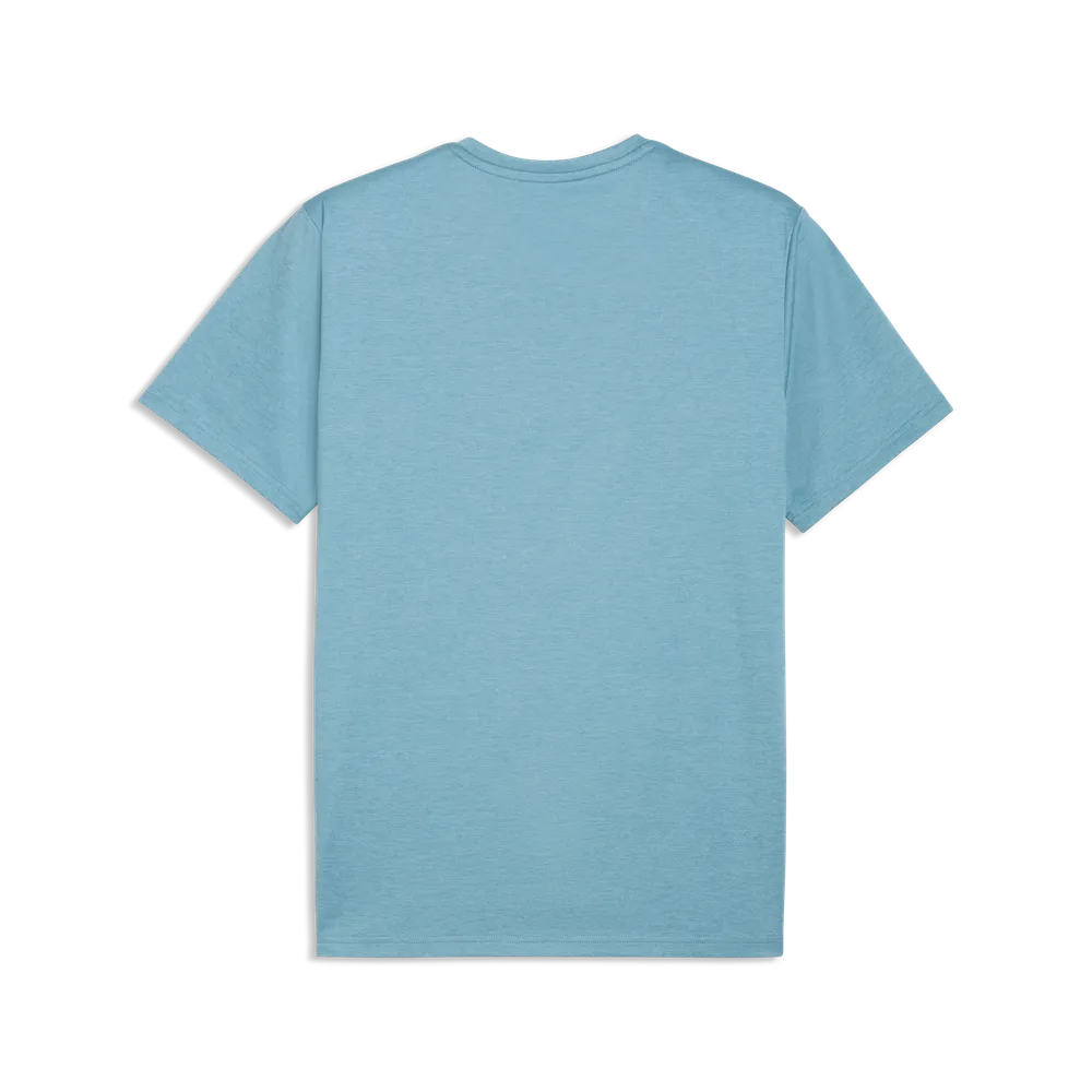 PUMA TAD Essential Short Sleeve Tee Mens - Baltic Sea Blue, back view product shot