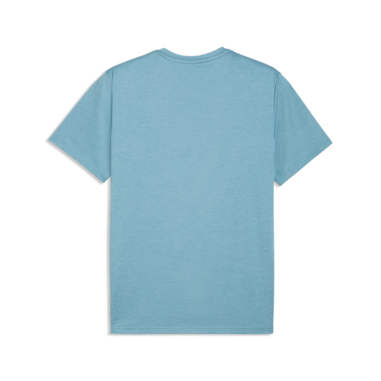 PUMA TAD Essential Short Sleeve Tee Mens - Baltic Sea Blue, back view product shot