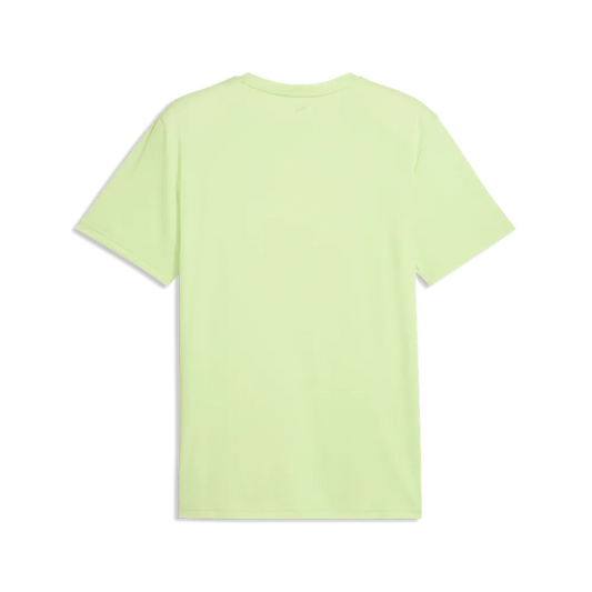 PUMA TRAIN ALL DAY TEXTURE SHORT SLEEVE TEE MENS - Apple Spritz, back view isolated